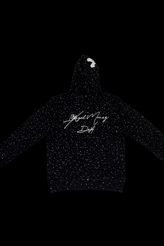 Black and White Rhinestone Hoodie