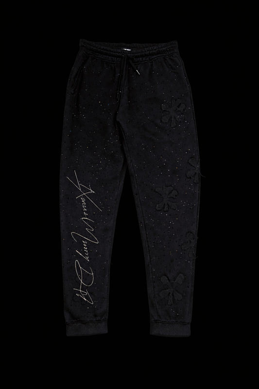 Black Rhinestone Sweatpants